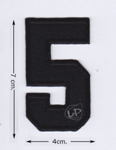 อาร์ม อาร์มปัก ตัวเลขสีดำ รีดติดวัสดุผ้า เสื้อ กระเป๋าผ้า และอื่นๆที่เป็นวัสดุผ้า แบบเย็บติด /รีดติด