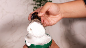 Ubersuave Eco-Razor Coffee Tortoiseshell Resin Shaving Brush (Premium Silvertip Badger)-SGPOMADES