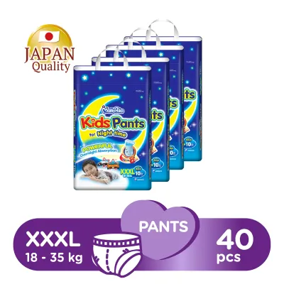 Mamypoko Kids Pants Premium Baby Diapers [BOY] XXXL10 (4 Packs) (18 - 35kg)