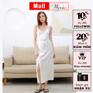 Đầm ngủ WANNABE DNS58 váy ngủ lụa mịn mềm mát dáng dài sang trọng tôn vinh đôi chân dài bất tận