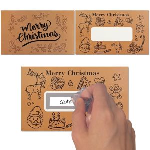 MAYIT 50 Pcs Thiết kế ông già Noel và cây thông Thẻ cào Giáng sinh Thẻ quà tặng tự làm Lớp phủ mờ Vé thưởng kỳ nghỉ Chất lượng cao Vé xổ số Trò chơi tiệc tùng