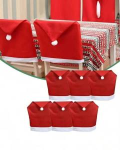 DG RED Christmas Santa Hat  Chair Cover - made of fabric 20x 24 iches made of fabric - not felt paper - decorative - chair cover - excllent quality - fabric from abroad - classy and elegant - for christmas - santa hat chair Price: 399 Sale price: 99 Sku