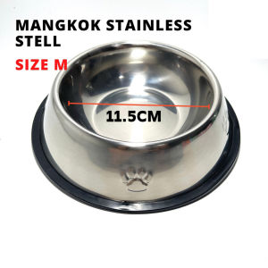 Steel KARET Wadah Tempat Makan Kucing Anjing Pet Bowl mangkuk minum Mangkuk Aksesoris Hewan