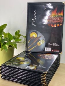 Restaurant Cafe Menu Book Sigma Brand with 10pcs Pocket A4size(Coner Gold Clip)
