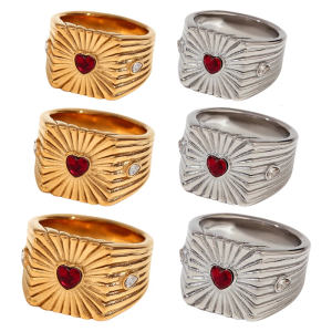 Elegant Heart Rings Unique Hand Accessory Stainless Steel Texture Suitable for Parties and Daily Outfits