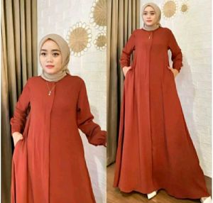 Gamis Dress Airflow Polos