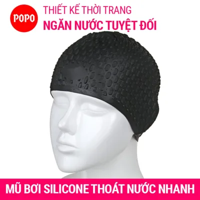 Nón bơi mũ bơi có nốt sần thoát nước nhanh POPO CA32 chất liệu cao cấp cho người lớn nam nữ và trẻ em trên 8 tuổi