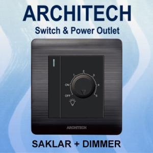 ARCHITECH Platinum B9-K01BK09 Sakelar/SAKLAR/300W DIMMER+Saklar Black