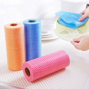 [SG SELLER] Disposable Rag Kitchen Environmental Protection Non-Woven Cloth Dish Towel Free Cutting Multi-Purpose Cleaning Cloth