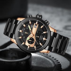 Jam Tangan Pria Terbaru/Jam Tangan Pria Terlaris 8889 Rantai Stainless Stell Chrono Dan Tanggal Aktif Tahan Air Garansi Resmi 1 Tahun