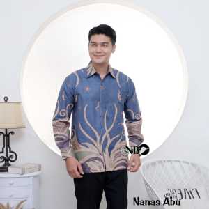 Baju batik couple ayah dan anak cowok lengan panjang usia bahan katun premium motif lebaran 2024