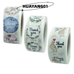 HUAYANG01 [HOT FASHION] Flower Thank You Stickers Labels Gift Packaging Stickers Birthday Party Wedding
