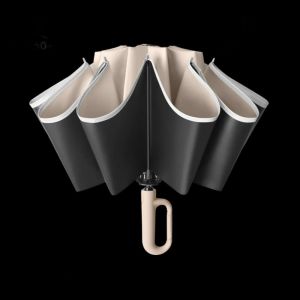 METALIX Sọc phản quang chống gió Ô gấp ngược Gia cố Tay cầm Carabiner Ô UV Thiết thực Hoàn toàn tự động Dù che nắng