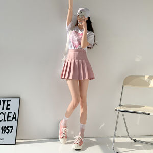 IELGY Chân Váy Ngắn Xếp Ly Chân Váy Tennis Xếp Ly 2 Lớp Cạp Cao Hàn Quốc