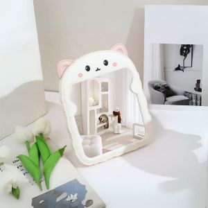 LD-K153 Cermin Meja Rias Bentuk Kucing / Kaca Rias Make Up / Cermin Rias / Cermin Lipat Portable Karakter Cermin Duduk Kaca Portable