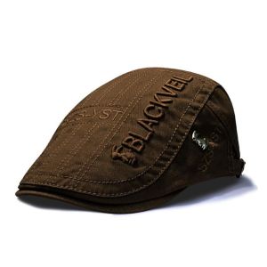 MINIYX Adjustable Men Beret Breathable Sunscreen Flat Cap Vintage Rabbit Embroidery Visor Cap Spring Season