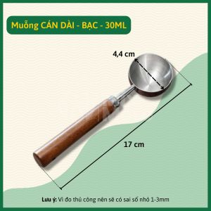 Muỗng đong định lượng inox 304 tay cầm gỗ óc chó dung tích 15ml/30ml tiện lợi decor quầy pha chế chuyên nghiệp Mixmore