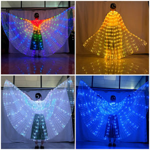 LED Light Up Belly Dance Wings Glowing Fairy Wings Luminous Butterfly Isis Wing Performance Dance Party Rave Costumes2026