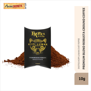 Exotica Kopi Luwak – Kopi Robusta Kisar Campuran Premium (10g dalam paket) | EXOTICA KOPI LUWAK CIVET COFFEE PREMIUM BLEND ROBUSTA GROUND COFFEE ENVELOPE (10g)