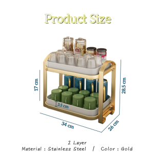 【Woody】Kitchen Shelf Stainless Steel Multifunctional Storage Rack Household Organizer