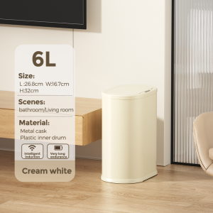 Thùng rác cảm biến thông minh hẹp 6L/9L/12L thùng rác phòng tắm bằng kim loại Thùng rác hai lớp cho phòng tắm phòng ngủ phòng khách nhà bếp văn phòng