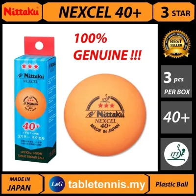 100% Genuine Nittaku Ball 3-Star Nexcel 40+ Table Tennis Balls Bola Ping Pong Original 3 pcs in box