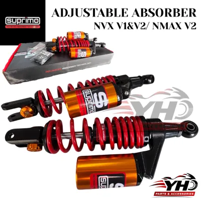 SUPRIMO ADJUSTABLE ABSORBER NVX V1 V2 NMAX V2 305MM RED BLACK GOLD