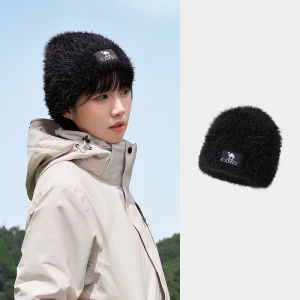 Cameljeans mũ ấm dày lạnh lông lông chồn giả Mũ len dệt kim mùa đông sang trọng cho nữ