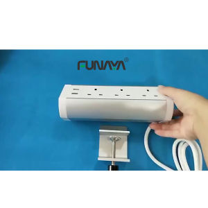 Table Power Clip Sockets UK/SG AC110V 220V 3200W 13A 3 Outlets 2 USB British Extension Cord Alloy Balck Power Desk Socket