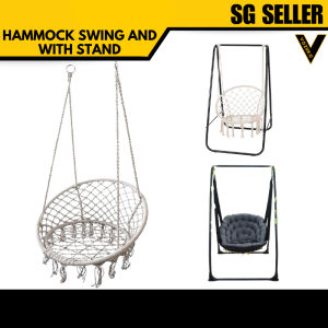 Indoor Hanging Swing Adult Chair Baby Cradle Heavy Duty Metal Hammock Cushion Chair Stand Rocking Balcony