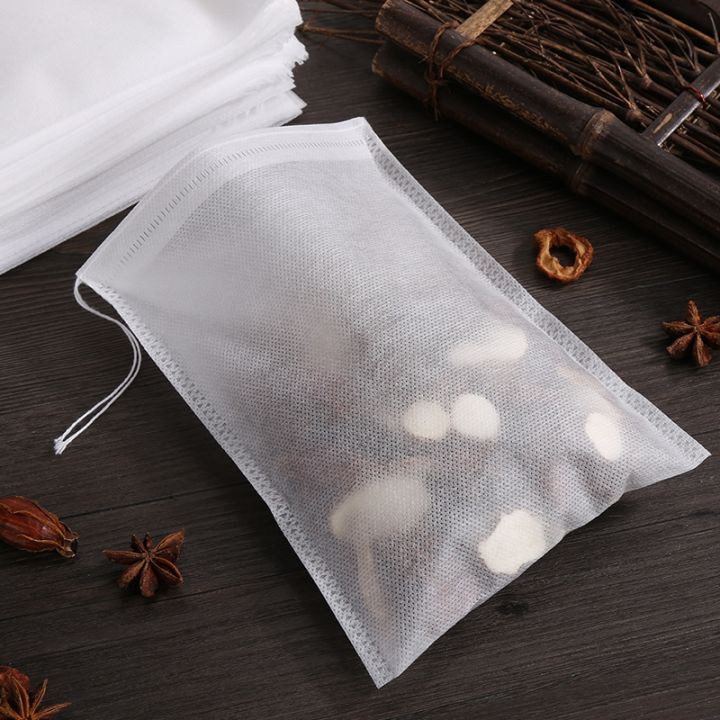 【cw】 Disposable Drawstring Tea Bags Non Woven Disposable Tea Bag 100/