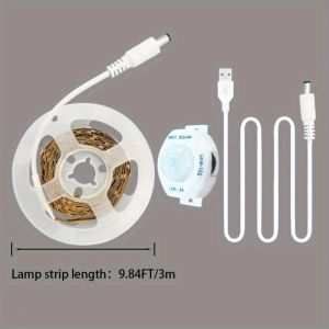 Motion Sensor LED Strip light usb 5V 2835 waterproof tape lamp fr bedroom Closet Stairs Kitchen wardrobe Night light