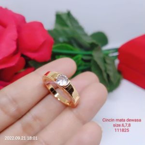 Cincin Perhiasan Aksesoris Titanium Xuping Rodium Tembaga Perhiasan Lapis Emas 1824 Karat C40