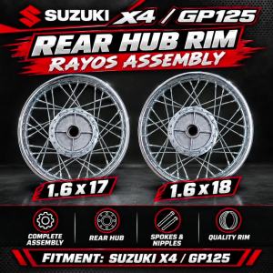 Suzuki X4 Rear Hub Rim Rayos Assembly Aligned 1.6x17 1.6x18 Variation