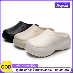 Aqrau 🌈ใหม่ล่าสุด🌈รองเท้าแตะปิดหัวพื้นหนาแบบใหม่รองเท้าแตะพื้นหนากึ่งคุณภาพสูงสำหรับเชฟ