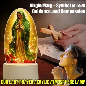 Our Lady Prayer Acrylic Atmosphere Lamp 3D Acrylic Color Changing LED Night Light For Christmas Home Decoration