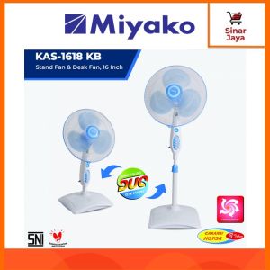 MIYAKO KAS-1618 KB Kipas Angin 2in1 (Stand fan & Desk Fan)