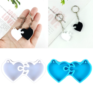 Khuôn đúc Mặt dây chuyền nhựa silicon KHUÔN TIM Epoxy đúc khuôn Keychain dụng cụ tự làm thủ công làm