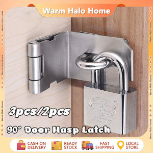 3/2/1pcs Stainless Steel 90 Degree Padlock Hasp Door Shed Latch Lock Safety Padlock for Push Sliding Barn Door 4inches