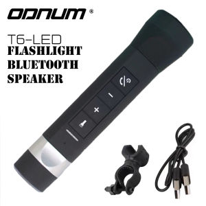 ODNUM Multi-function flashlight Outdoor LED lighting Built-in lithium battery Bluetooth music player FM radio