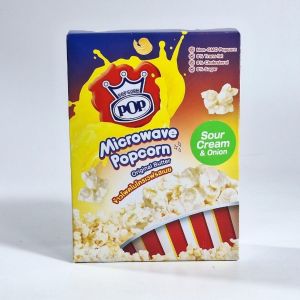 POP Microwave popcorn รสซาวครีมและหัวหอม 1กล่อง บรรจุ 3ซอง