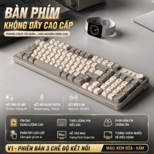 Bàn phím không dây V1 cao cấp bàn phím bluetooth không dây