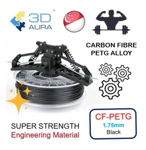 3D AURA 1.75mm Carbon Fiber PETG Alloy CF - PETG Black 1kg 3D Printer Filament Printing Material Flashforge Bambu Lab Voron Creality Snapmaker Prusa Anycubic Elegoo Qidi Creatbot