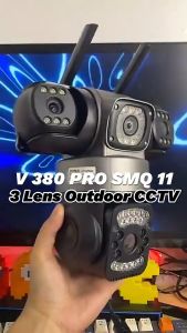 V380 Pro 4K UHD three Lens Solar Security Camera WiFi & 4G Dual Mode PTZ Outdoor Waterproof CCTV Night Vision Human Motion Detect Two-Way Audio Surveillance Cam