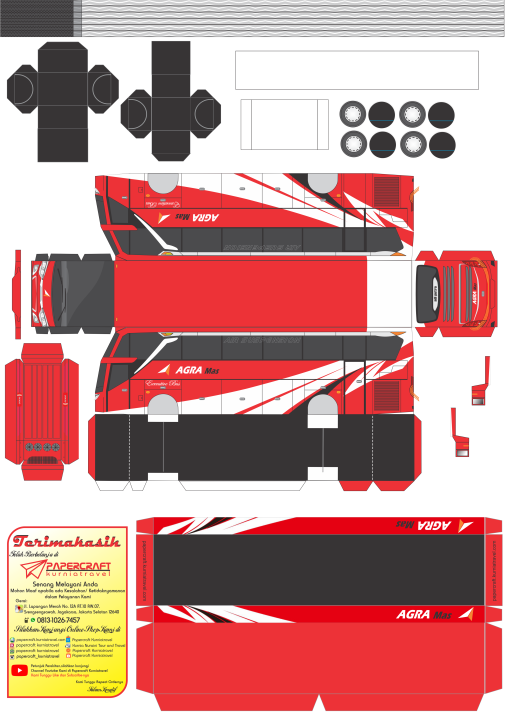 Pola Kertas Papercraft Bus Agra Mas Jetbus Lazada Indonesia