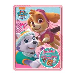 Paw Patrol Happy Tin with colouring book activity book sketch book stickers & poster suitable as a gift set for children BOXSET