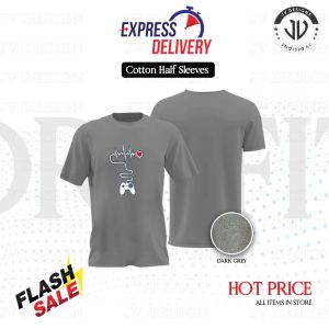 [ NEW ] COOL HEARTBEAT GAME PRINTING DESIGN 175GSM PREMIUM COTTON T-SHIRT