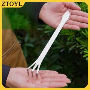 ZTOYL  1 cái mới bằng thép không gỉ gốc Rake Bonsai Chậu cây 3-prong nới lỏng đất công cụ cầm tay chống gỉ Rake nhà làm vườn công cụ