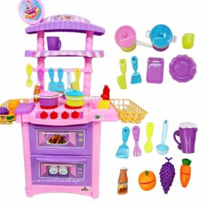 Mainan Anak Cewek Perempuan Kitchen Set Masak Masakan Dapur Jumbo Nyala