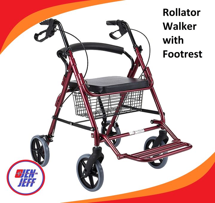 Rollator Walker with Footrest Medical Rollator Walker without Footrest